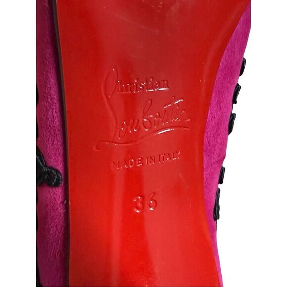 Christian Louboutin Very Brode 120 Suede Heels Sz EU 36 / US 6 Magenta (Fuchsia) - Picture 8 of 16